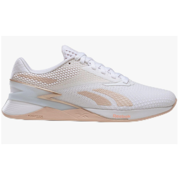 Reebok Women's Nano X3 Cross Trainer, White/Soft Ecru/Aura Orange, 8.5 - Picture 1 of 10